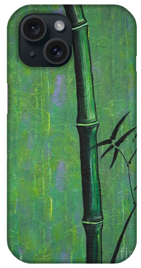 Bamboo iPhone Case featuring the painting Bamboo by Jacqueline Athmann