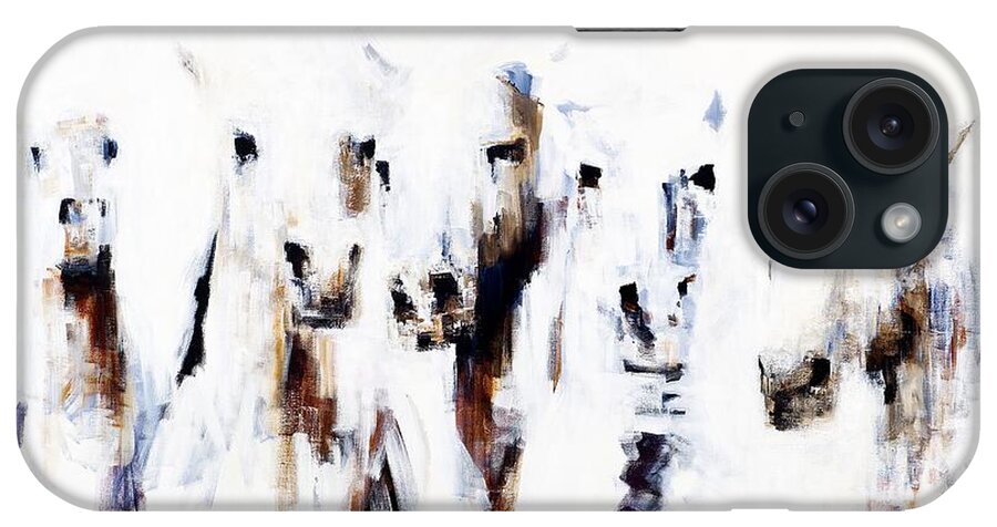Horses iPhone Case featuring the painting Band On The Run by Frances Marino