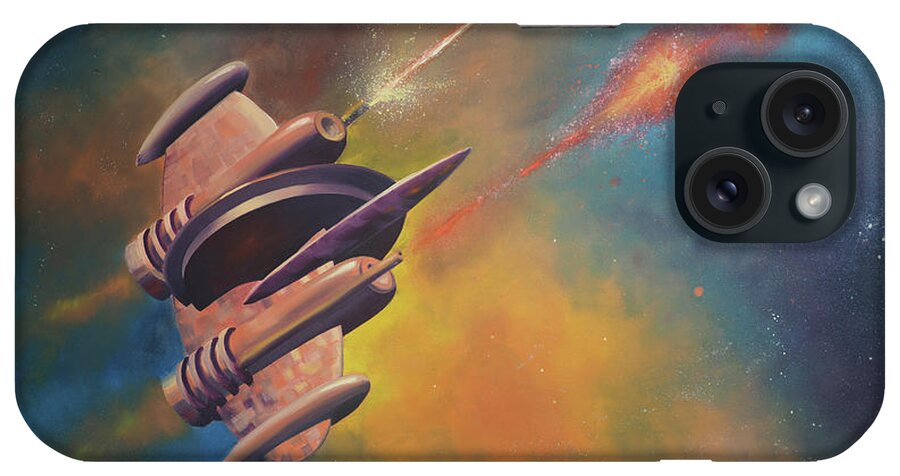 Spaceship iPhone Case featuring the painting Bantam Cruiser by David Bader