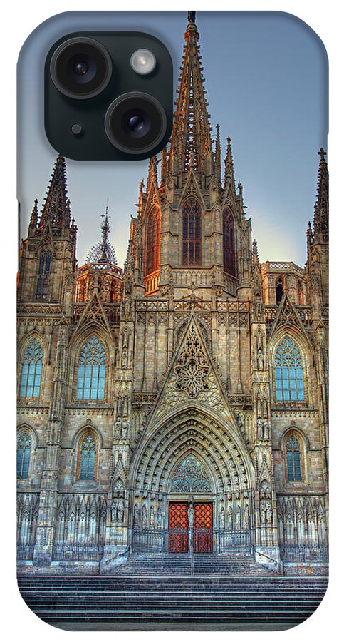 Barcelona iPhone Case featuring the photograph Barcelona Cathedral by Peter Kennett