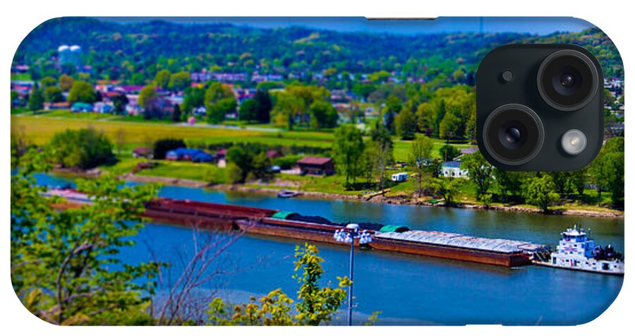 Movid Studios iPhone Case featuring the photograph Barge on the Ohio River by Jonny D