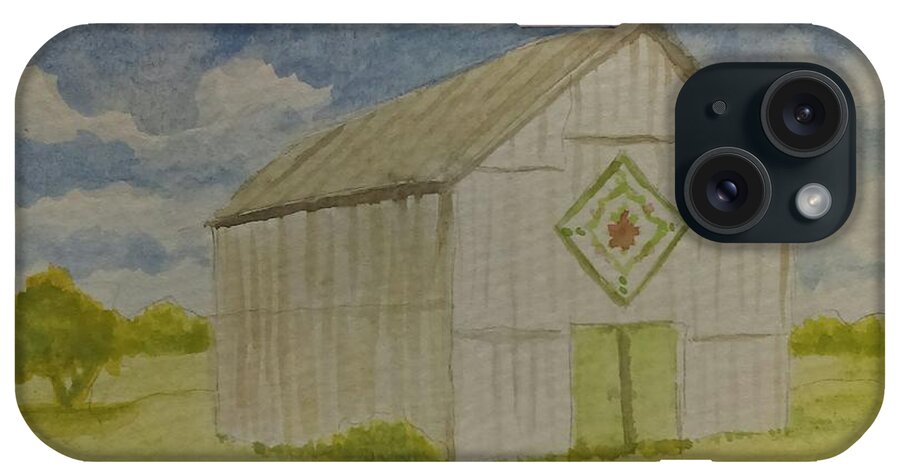 Barn iPhone Case featuring the painting Barn Quilt by Stacy C Bottoms