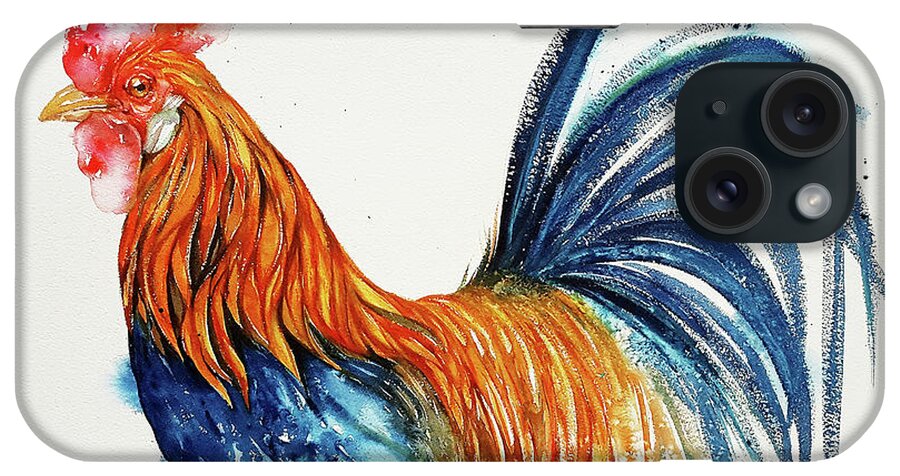 Rooster iPhone Case featuring the painting Barney the Rooster by Arti Chauhan