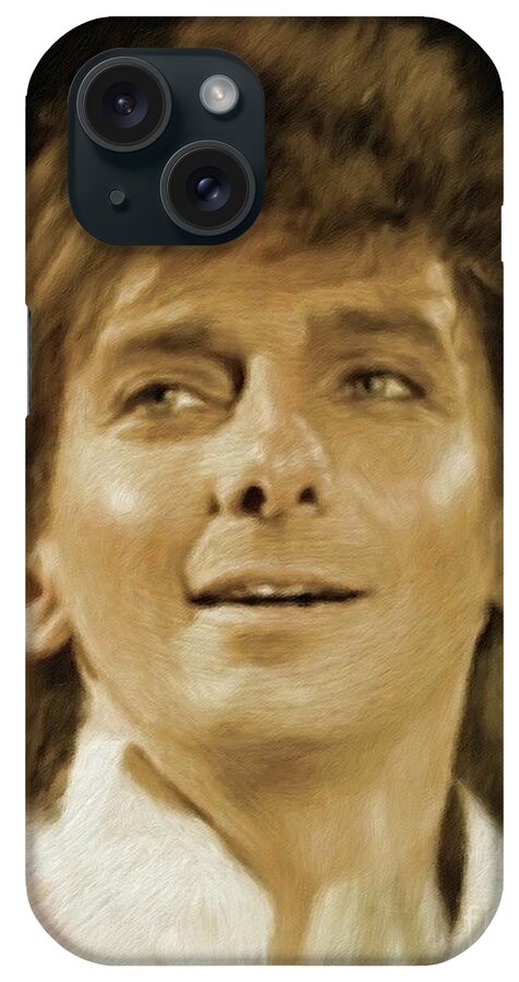 Barry iPhone Case featuring the painting Barry Manilow, Music Legend by Esoterica Art Agency