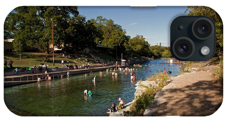 Barton Springs Pool iPhone Case featuring the photograph Barton Springs Pool is a nationally recognized natural swimming by Dan Herron