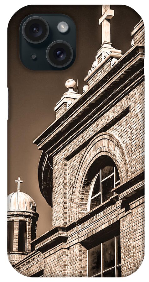 Asheville iPhone Case featuring the photograph Basilica of Saint Lawrence - sepia by Joye Ardyn Durham