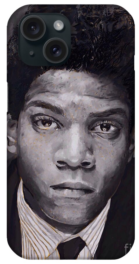 Basquiat iPhone Case featuring the digital art Basquiat by Joe Roache