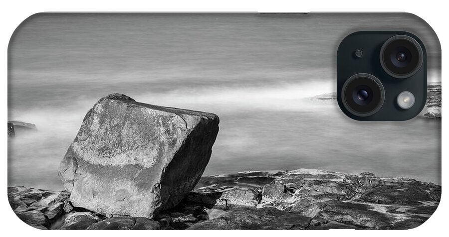 Bass Rocks iPhone Case featuring the photograph Bass Rocks Gloucester MA I BW by David Gordon