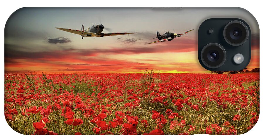 Spitfire iPhone Case featuring the digital art Battle Of Britain Warriors by Airpower Art