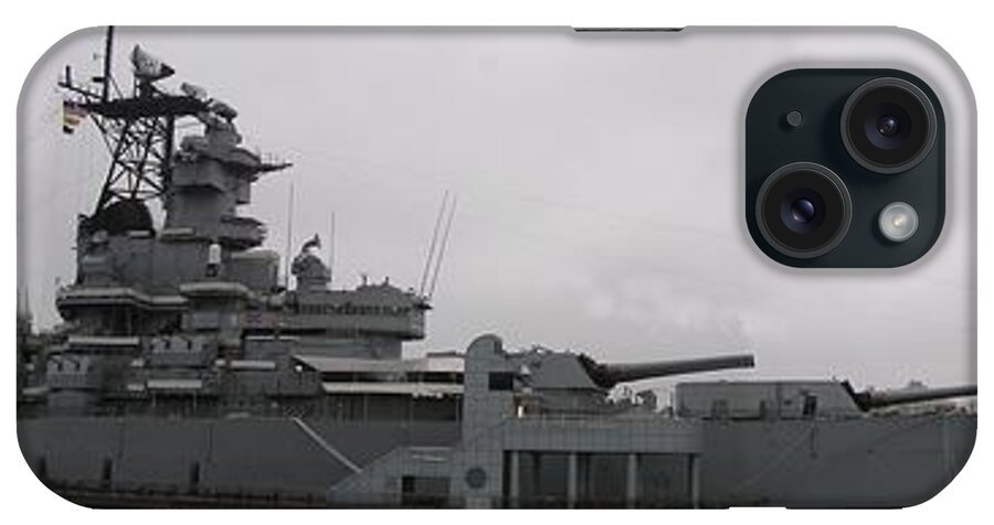 Nj iPhone Case featuring the photograph Battleship NJ Panoramic by Sven Migot