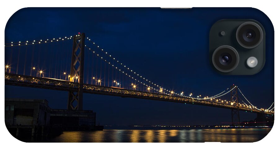 John Daly iPhone Case featuring the photograph Bay Bridge at Night by John Daly