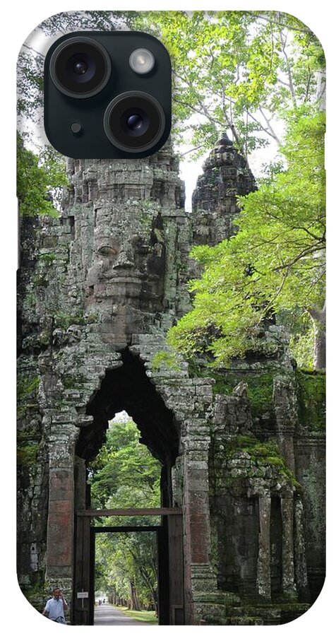 Cambodia iPhone Case featuring the photograph Bayon Gate by Marion Galt