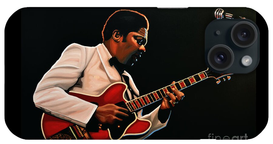 Bb King iPhone Case featuring the painting B. B. King by Paul Meijering