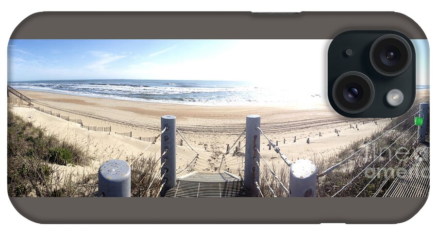 Panoramic Photograph iPhone Case featuring the photograph Beach and Stairs - Panoramic by Jason Freedman