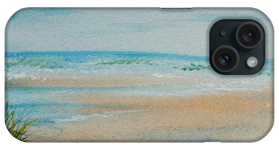 Beach iPhone Case featuring the painting Beach at High Tide by Dorothy Darden