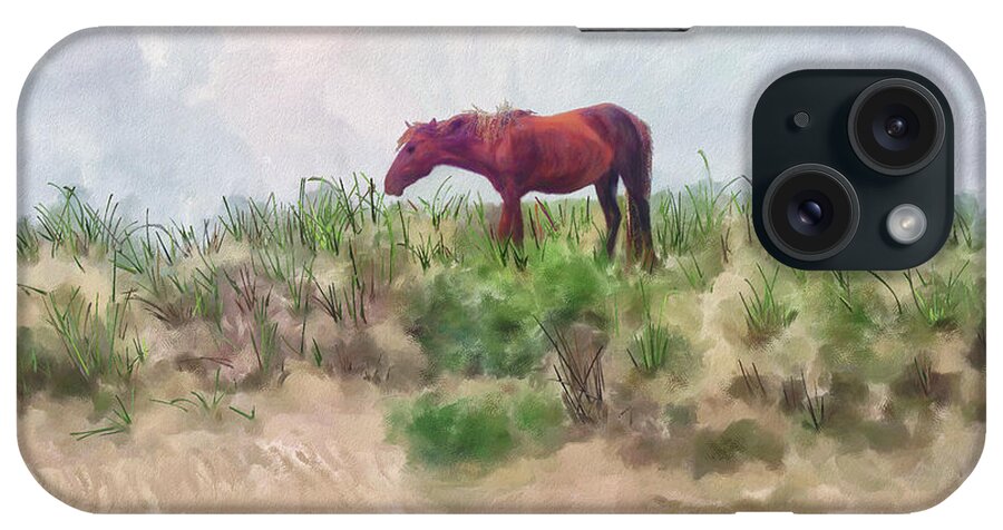 Horse iPhone Case featuring the digital art Beach Boy by Lois Bryan