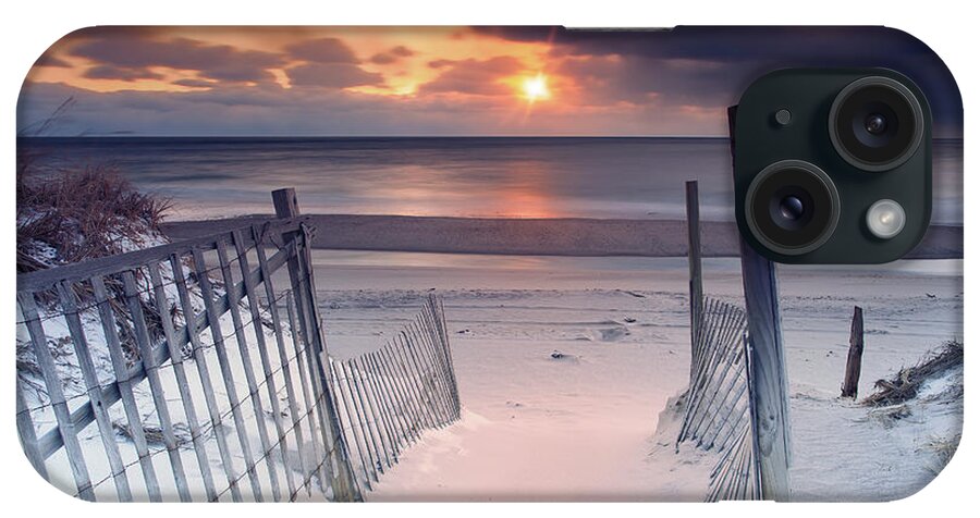 Nauset Beach iPhone Case featuring the photograph Beach Entrance Winter Sunrise by Darius Aniunas