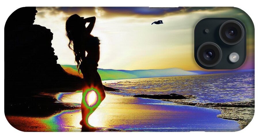 Water iPhone Case featuring the digital art Beach Girl 4 by Gregory Murray