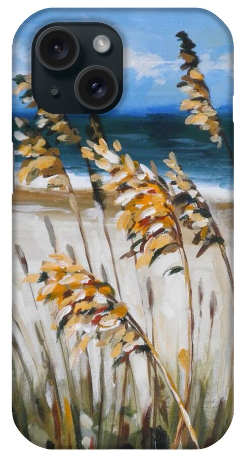 Landscape iPhone Case featuring the painting Beach Grass by Outre Art Natalie Eisen