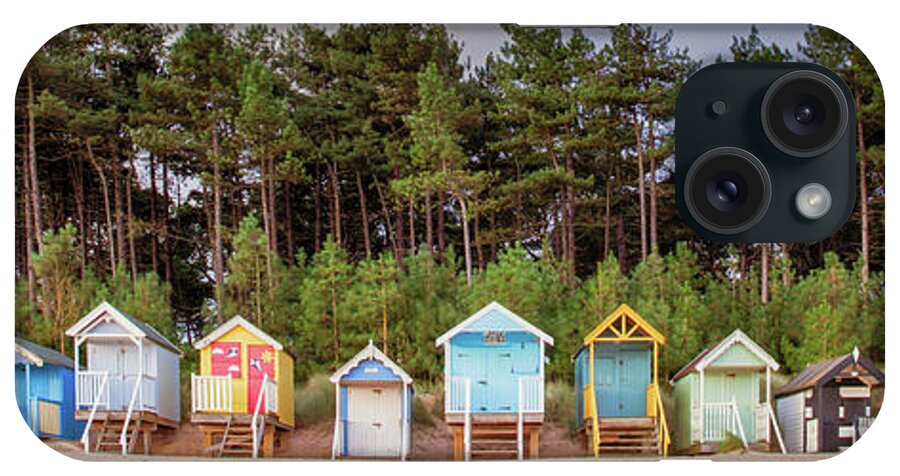 Wells iPhone Case featuring the photograph Beach hut row on the Norfolk coast by Simon Bratt
