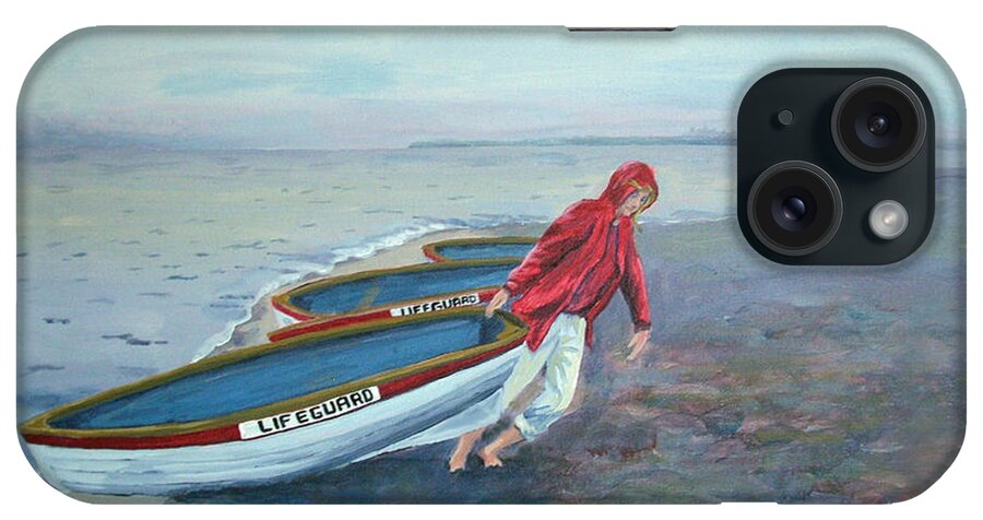 Beach iPhone Case featuring the painting Beach Lifeguard by Karla Beatty
