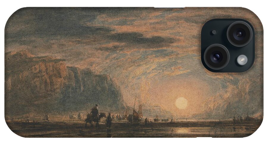 19th Century Art iPhone Case featuring the painting Beach Scene - Sunrise by David Cox