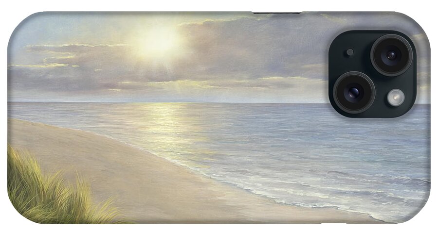 Sunlit Beach iPhone Case featuring the painting Beach Serenity by Diane Romanello