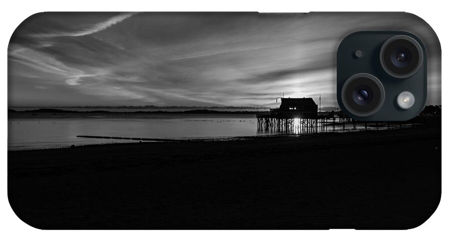 Quincy iPhone Case featuring the photograph Beach Sunrise Black and White by Brian MacLean