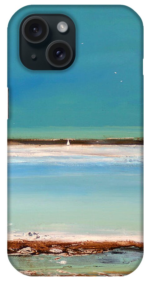 Minimalist iPhone Case featuring the painting Beach Textures by Toni Grote