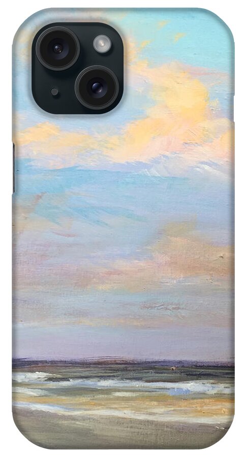 Beach Scene iPhone Case featuring the painting Beachcomber -5PM-3 by Gretchen Ten Eyck Hunt