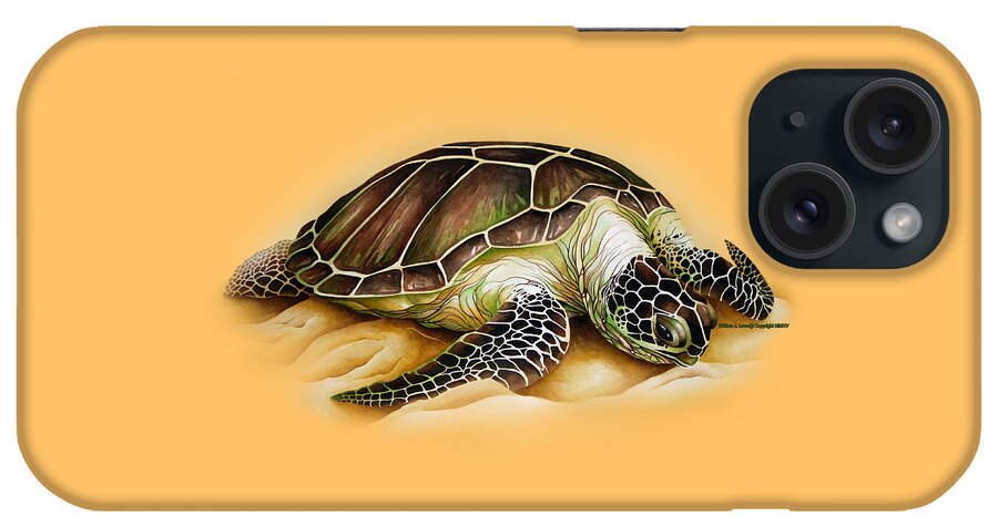 Sea Turtles iPhone Case featuring the digital art Beached For Promo Items by William Love