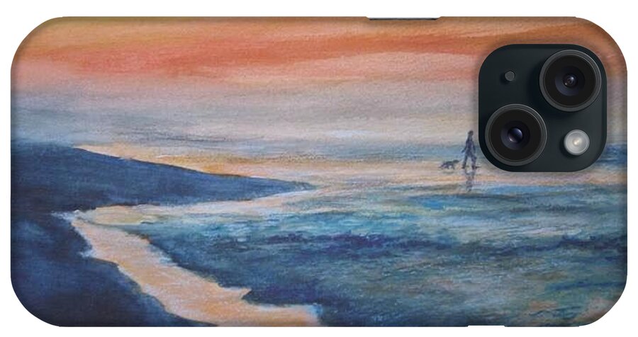 Sunset iPhone Case featuring the painting Beachwalker by Bobby Walters