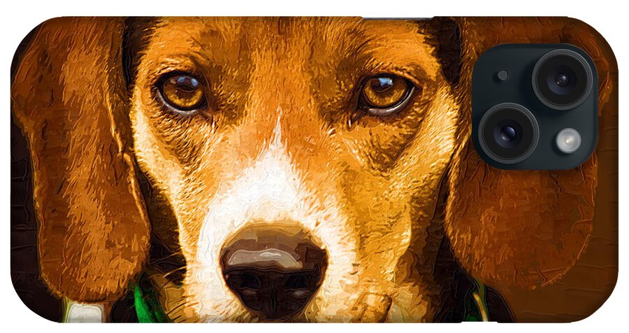 Beagle iPhone Case featuring the photograph Beagle Hound Dog in Oil by Kathy Clark