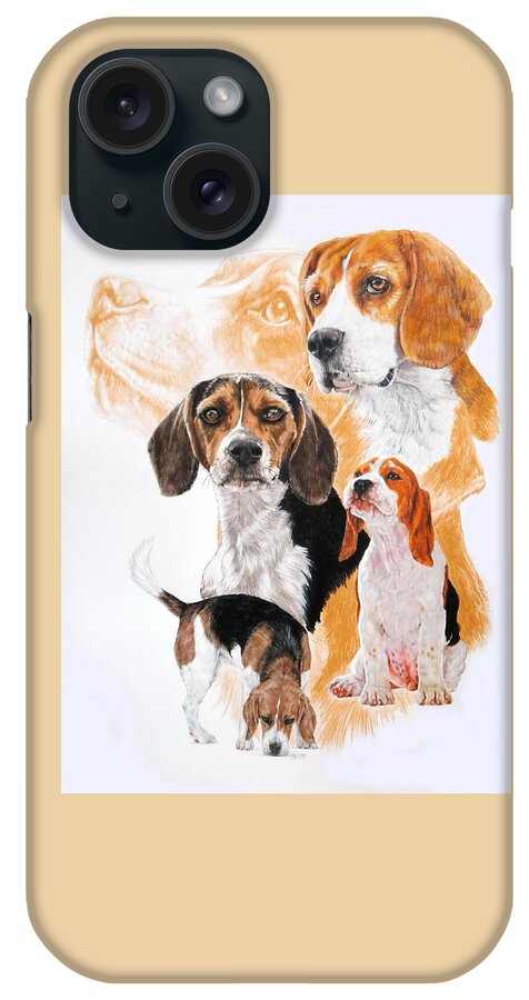 Hound iPhone Case featuring the mixed media Beagle Medley by Barbara Keith