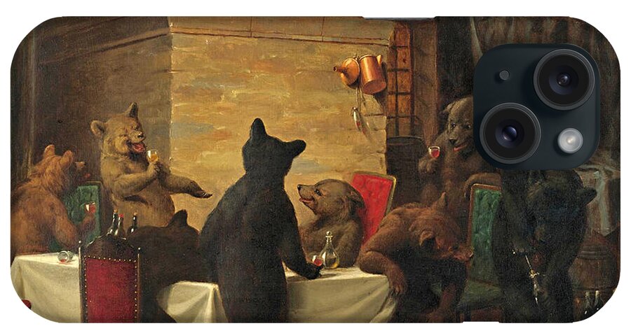 William Holbrook Beard iPhone Case featuring the painting Bear Carousal by William Holbrook Beard