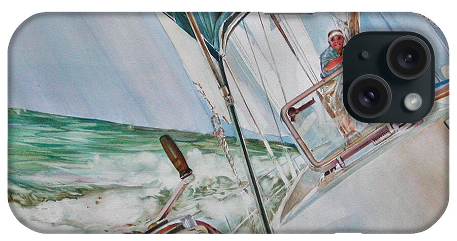 Sailing iPhone Case featuring the painting Beating Windward by P Anthony Visco