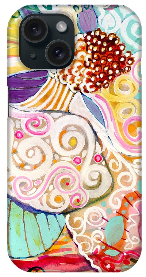 A Swirl Of Colors Pink iPhone Case featuring the painting Beautiful Chaos Ten by Deborah Burow