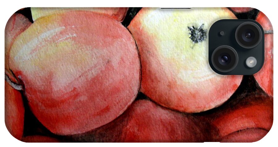 Apples iPhone Case featuring the painting Beautiful Gala Apples by Carol Grimes