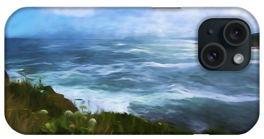 Painterly iPhone Case featuring the painting Beautiful Pacific by Bonnie Bruno