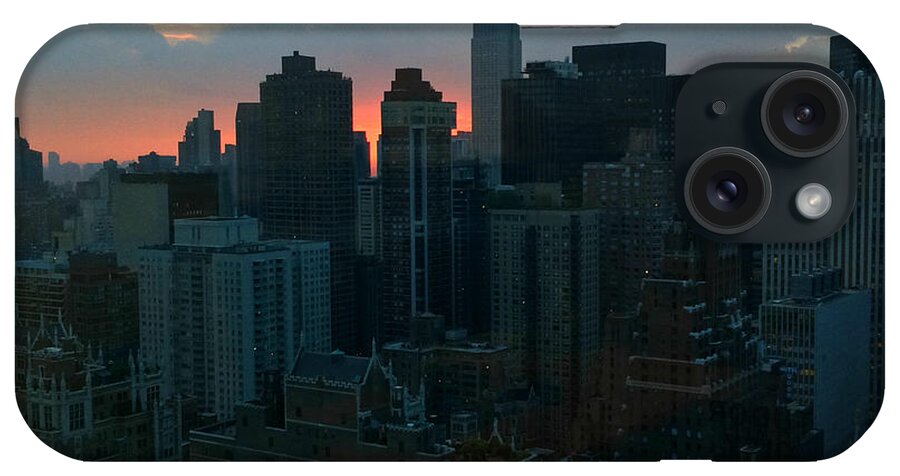 Manhattan iPhone Case featuring the photograph Beautiful Sky - Sunset in New York by Miriam Danar