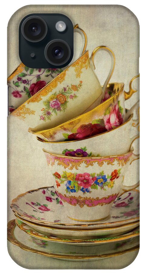 Stack Of Pretty Tea Cups Photograph by Garry Gay - Pixels Merch