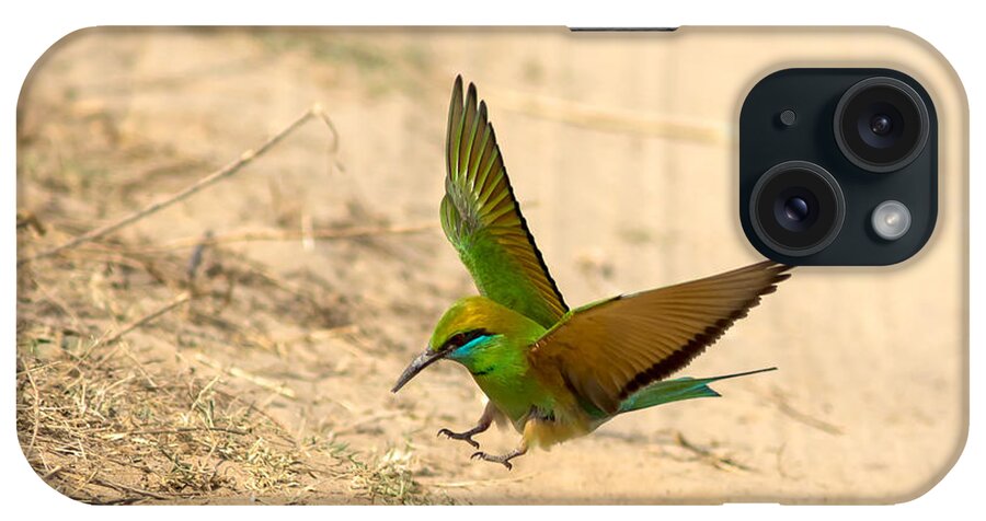 Bee Eater iPhone Case featuring the photograph Bee Eater Landing by Ramabhadran Thirupattur