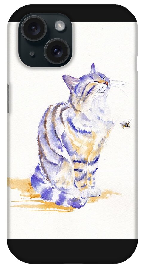 Cats iPhone Case featuring the painting Bee Sunworshippers by Debra Hall