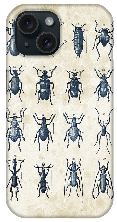 Beetle iPhone Case featuring the digital art Beetles - 1897 - 03 by Aged Pixel
