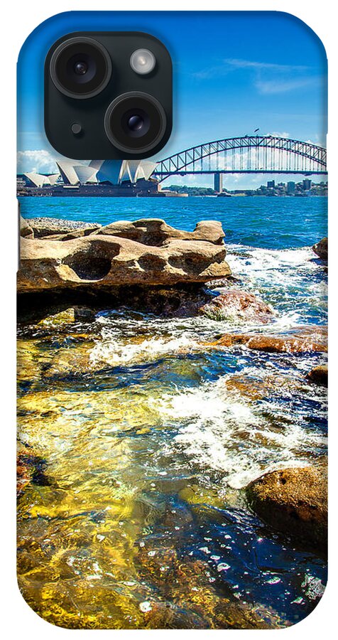 Sydney Skyline iPhone Case featuring the photograph Behind The Rocks by Az Jackson