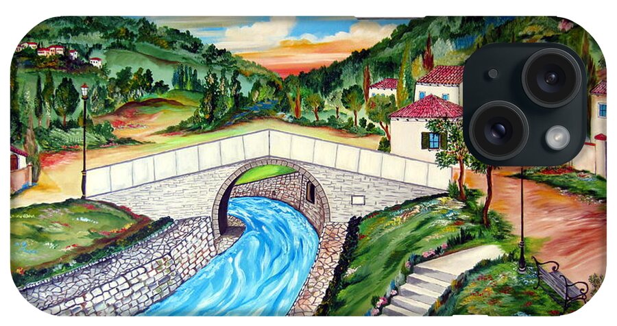 Bridge iPhone Case featuring the painting Beli Most Vranje Serbia by Roberto Gagliardi