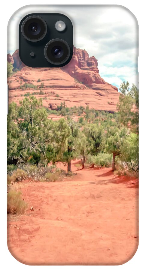 Bell Rock iPhone Case featuring the pastel Bell rock by Darrell Foster