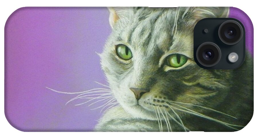 Tabby iPhone Case featuring the pastel Bella by Wendy Koehrsen