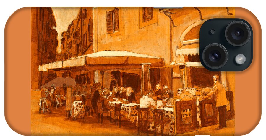 Cafe Scene iPhone Case featuring the painting Bellisima by David Zimmerman