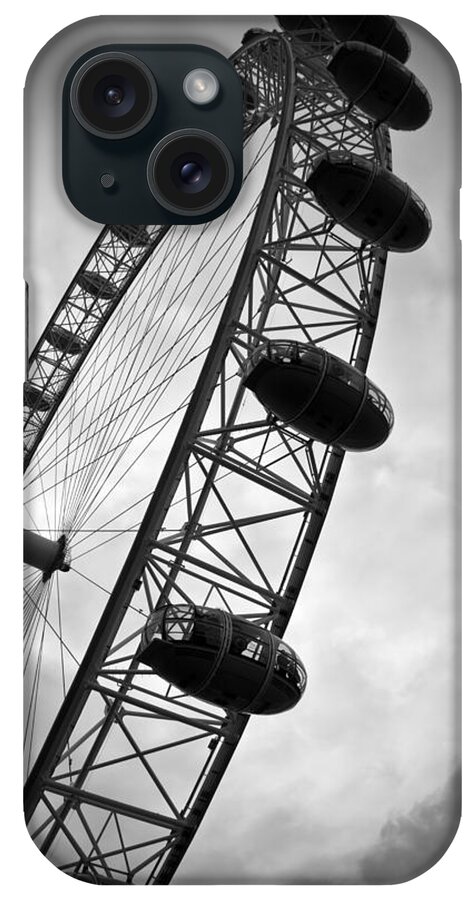 Below London's Eye iPhone Case featuring the photograph Below London's Eye BW by Kamil Swiatek